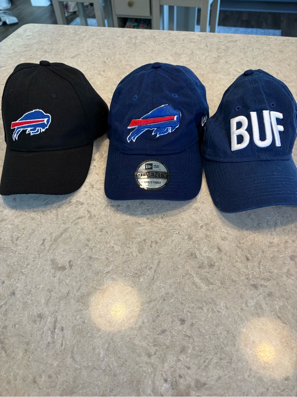 New Era Buffalo Bills Trio Hat Set - Black & Navy with Red, White & Blue Logos